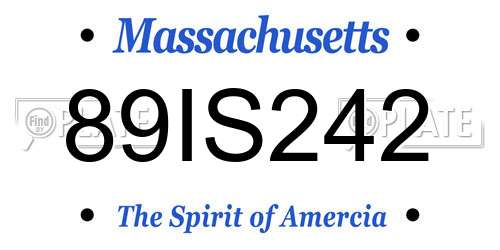 89IS242 Massachusetts License Plate