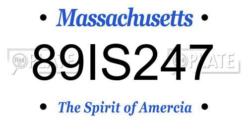 89IS247 Massachusetts License Plate