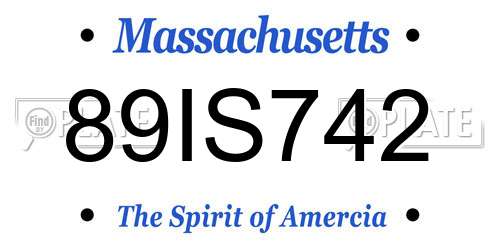 89IS742 Massachusetts License Plate
