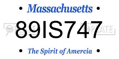 89IS747 Massachusetts License Plate