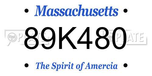 89K480 Massachusetts License Plate