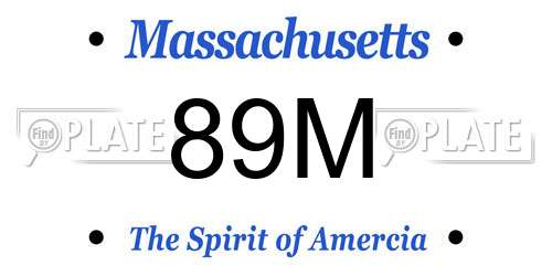 89M Massachusetts License Plate