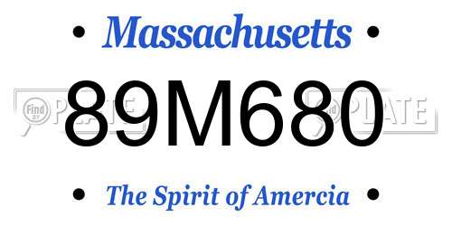 89M680 Massachusetts License Plate