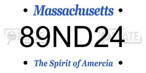 89ND24 Massachusetts License Plate