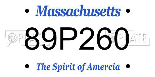 89P260 Massachusetts License Plate