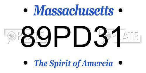 89PD31 Massachusetts License Plate