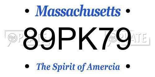 89PK79 Massachusetts License Plate