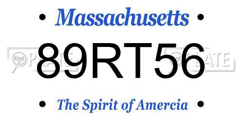 89RT56 Massachusetts License Plate