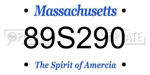 89S290 Massachusetts License Plate
