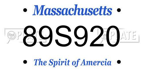 89S920 Massachusetts License Plate