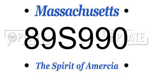 89S990 Massachusetts License Plate