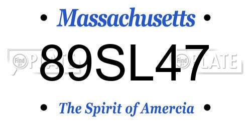 89SL47 Massachusetts License Plate