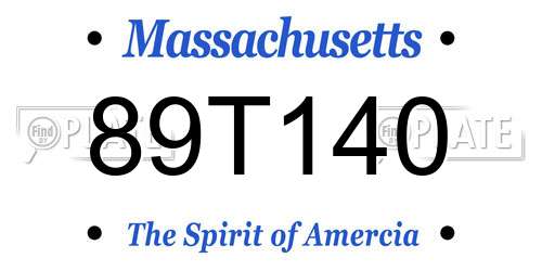 89T140 Massachusetts License Plate