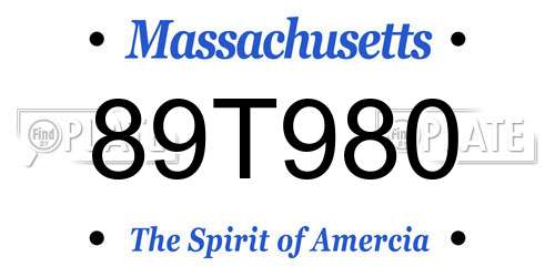 89T980 Massachusetts License Plate