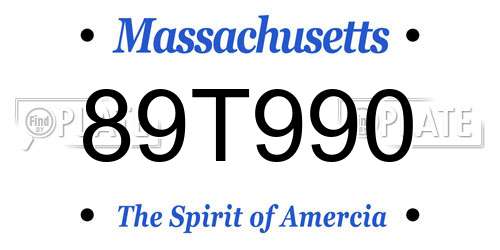 89T990 Massachusetts License Plate