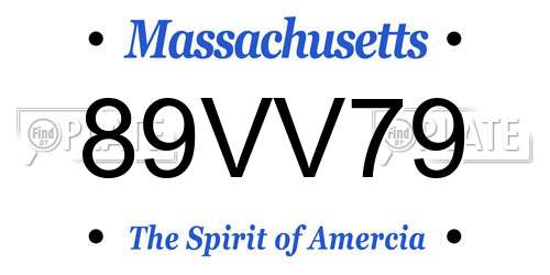 89VV79 Massachusetts License Plate
