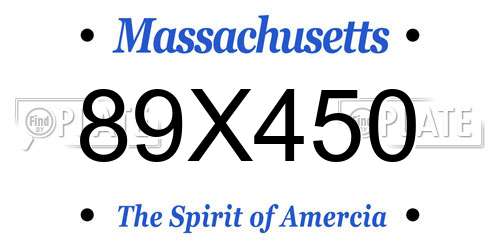 89X450 Massachusetts License Plate