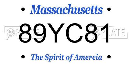 89YC81 Massachusetts License Plate