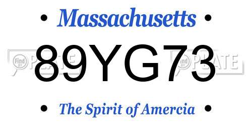 89YG73 Massachusetts License Plate