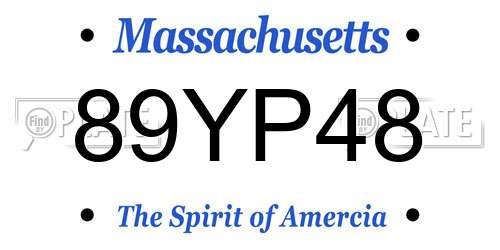 89YP48 Massachusetts License Plate