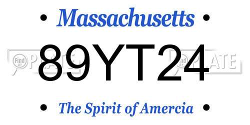 89YT24 Massachusetts License Plate