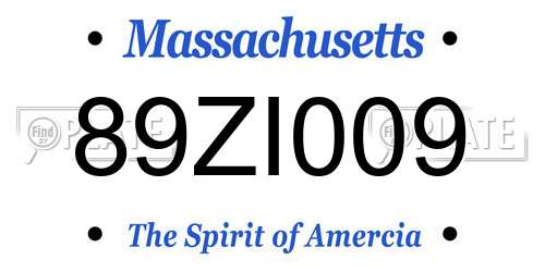 89ZI009 Massachusetts License Plate