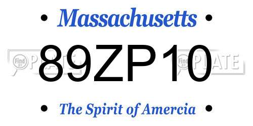 89ZP10 Massachusetts License Plate