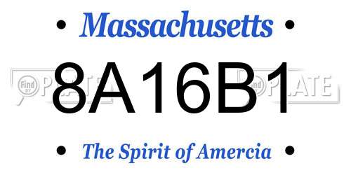 8A16B1 Massachusetts License Plate