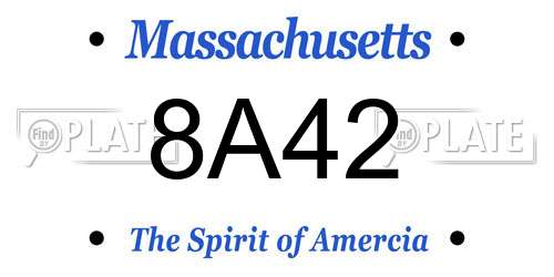 8A42 Massachusetts License Plate