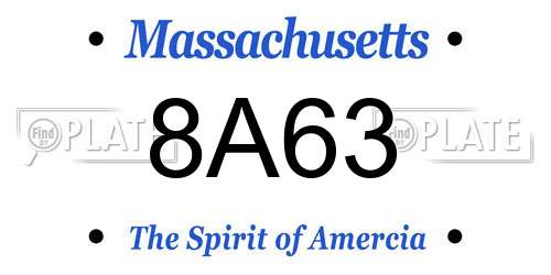 8A63 Massachusetts License Plate