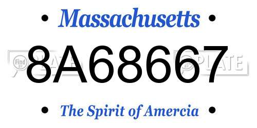 8A68667 Massachusetts License Plate