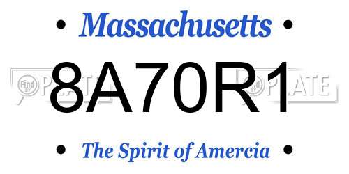 8A70R1 Massachusetts License Plate