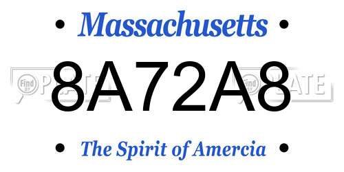 8A72A8 Massachusetts License Plate