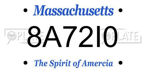 8A72I0 Massachusetts License Plate