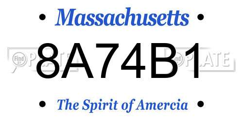 8A74B1 Massachusetts License Plate