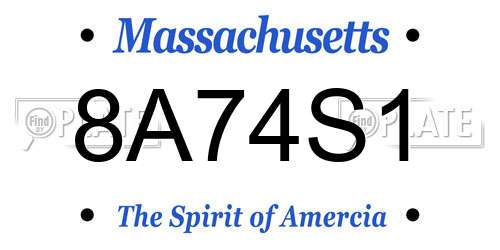 8A74S1 Massachusetts License Plate