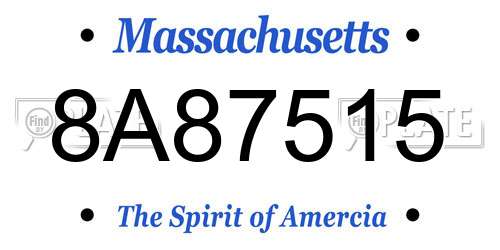 8A87515 Massachusetts License Plate
