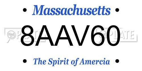 8AAV60 Massachusetts License Plate