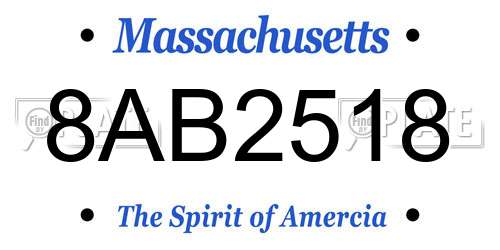 8AB2518 Massachusetts License Plate