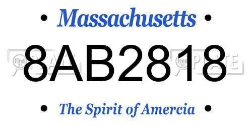 8AB2818 Massachusetts License Plate
