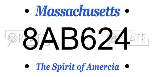 8AB624 Massachusetts License Plate