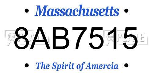 8AB7515 Massachusetts License Plate