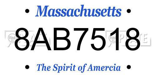 8AB7518 Massachusetts License Plate