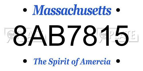8AB7815 Massachusetts License Plate