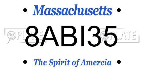 8ABI35 Massachusetts License Plate