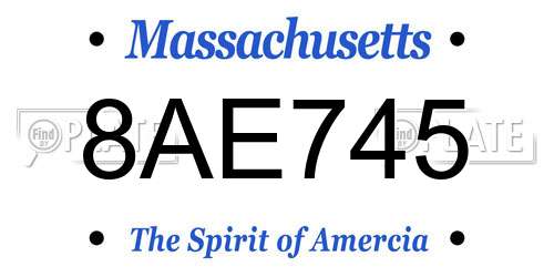 8AE745 Massachusetts License Plate