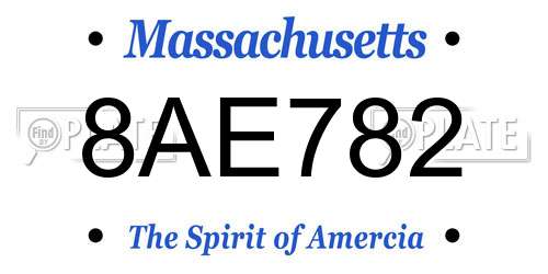 8AE782 Massachusetts License Plate