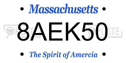 8AEK50 Massachusetts License Plate