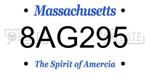 8AG295 Massachusetts License Plate