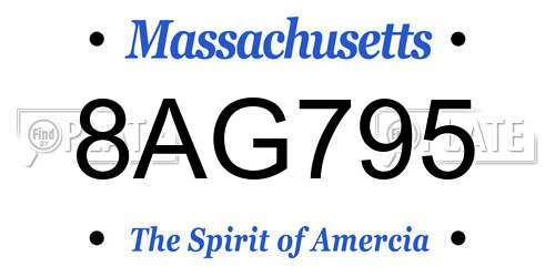 8AG795 Massachusetts License Plate